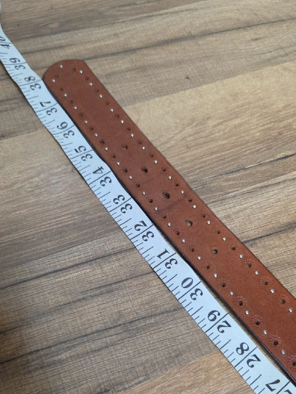 AEROPOSTALE Men's Brown Leather Studded Belt - Classic Casual Style (30.5